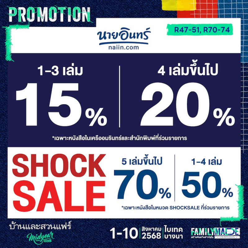ร้านนายอินทร์ ลดสูงสุด 70%