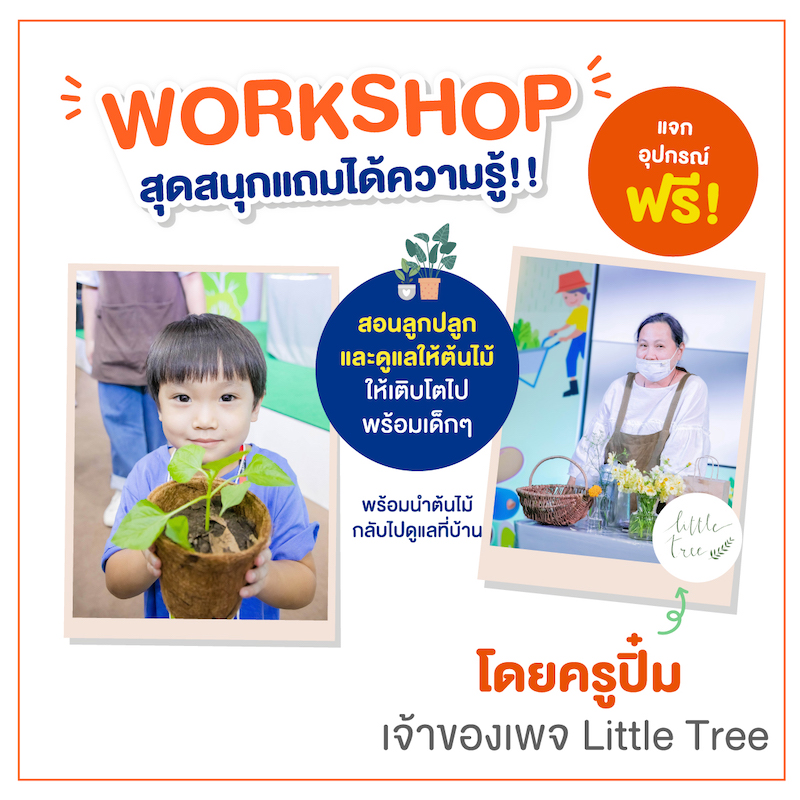 ห้องเรียนพ่อแม่ และ Workshop ห้องเรียนธรรมชาติสอนเด็กปลูก ต้นไม้ โดย Little Tree