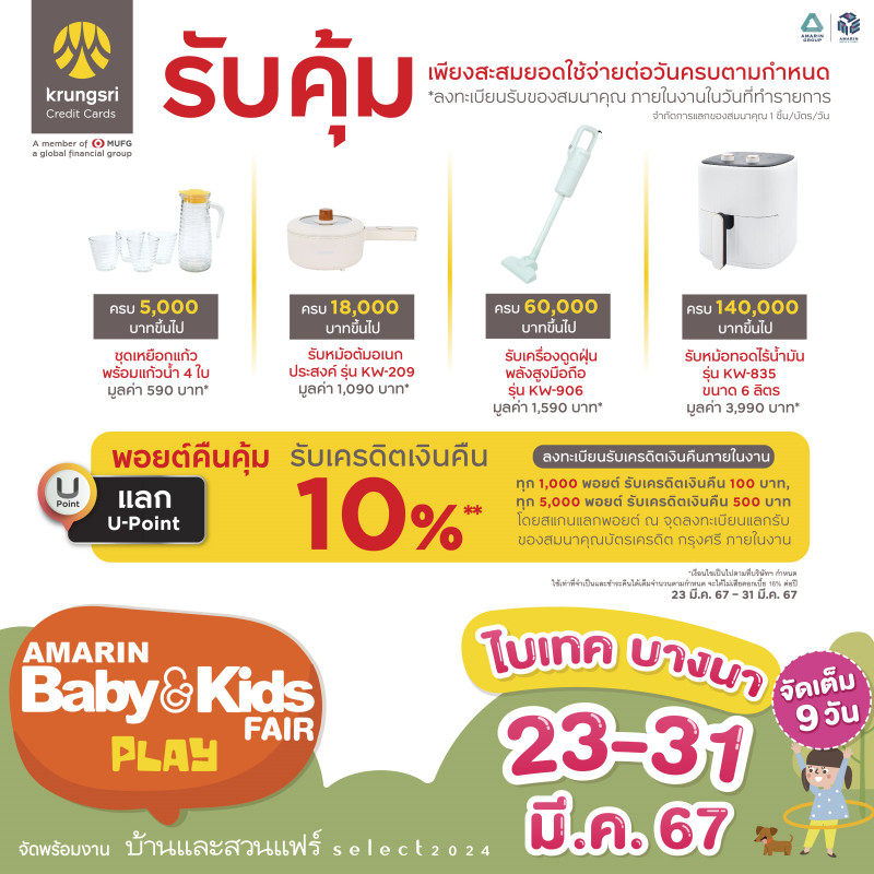 รับเครดิตเงินคืน แลก U-Point 10%*